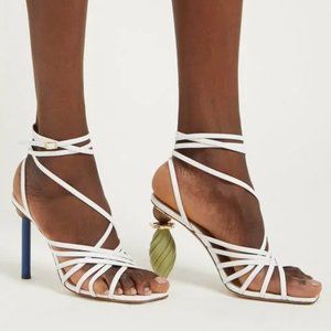 Jacquemes Pisa Sandals – White (Size 40)